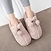 Flip Flop-GQ Pantoufles de Coton couvertes Hiver Couple intérieur Chaussures à Fourrure Fond épais Ainsi Que des Chaussures de Velours coton-42_Poudre Profonde