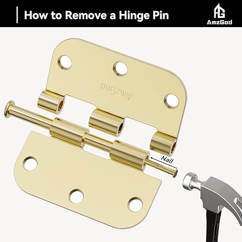 Vista 88 de Bisagras de puerta color negro mate, paquete de 108 bisagras negras para puerta de 3.5 pulgadas, bisagra de puerta interior redondeada con esquinas