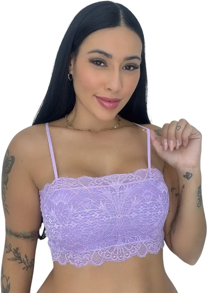 Sutiã com Bojo de Renda Top Faixa Melissa