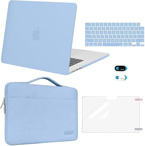 MOSISO Compatible con MacBook Air de 15 pulgadas M5 2026 M4 2025 M3 M2 2024 2023 A3448 A3241 A3114 A2941, carcasa rígida protectora y funda de