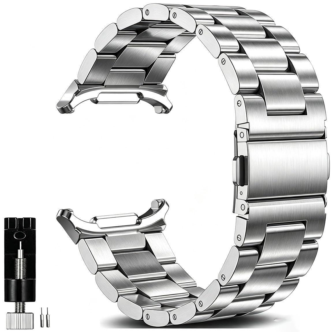 Kompatibel SAMSUNG Galaxy Watch 8 40mm 44mm/ 8 Classic 46mm Armband 2025, Galaxy Watch 8 Classic Metall Frauen Männer,Metallarmband Edelstahl Silber