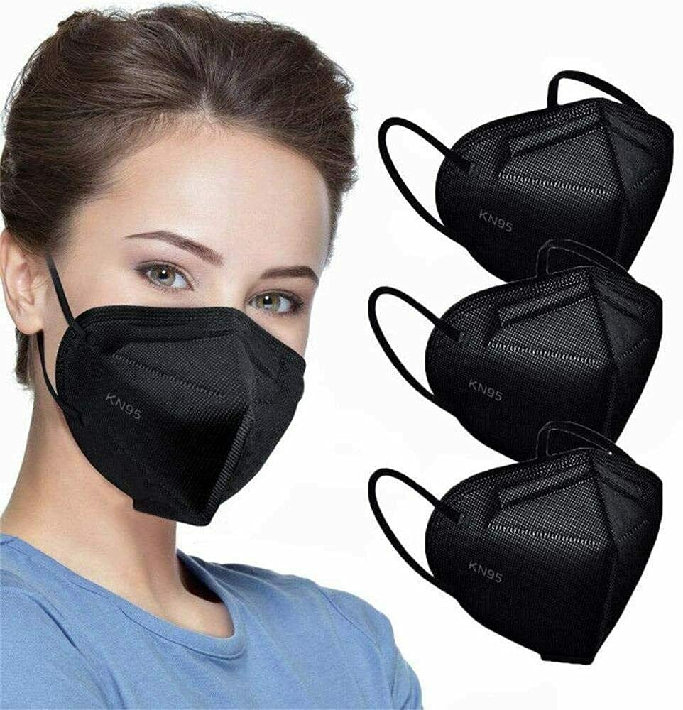 10/50/100PCS Black Mask KF94 Mask, 3D Masks 4-Layer with Adjustable Nose Clip for Outdoor and Indoor