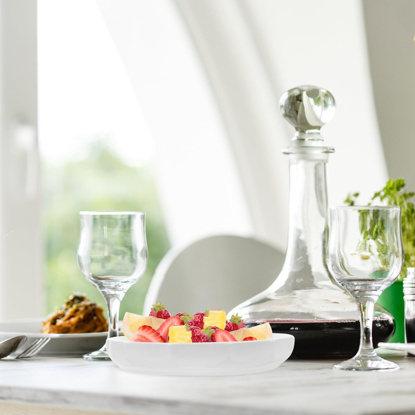 USHOBE Plato de Cerámica Blanco Versátil y Moderno Diseño Creativo de Hoja para Servir en Restaurante Adecuado para Cenas y Postres