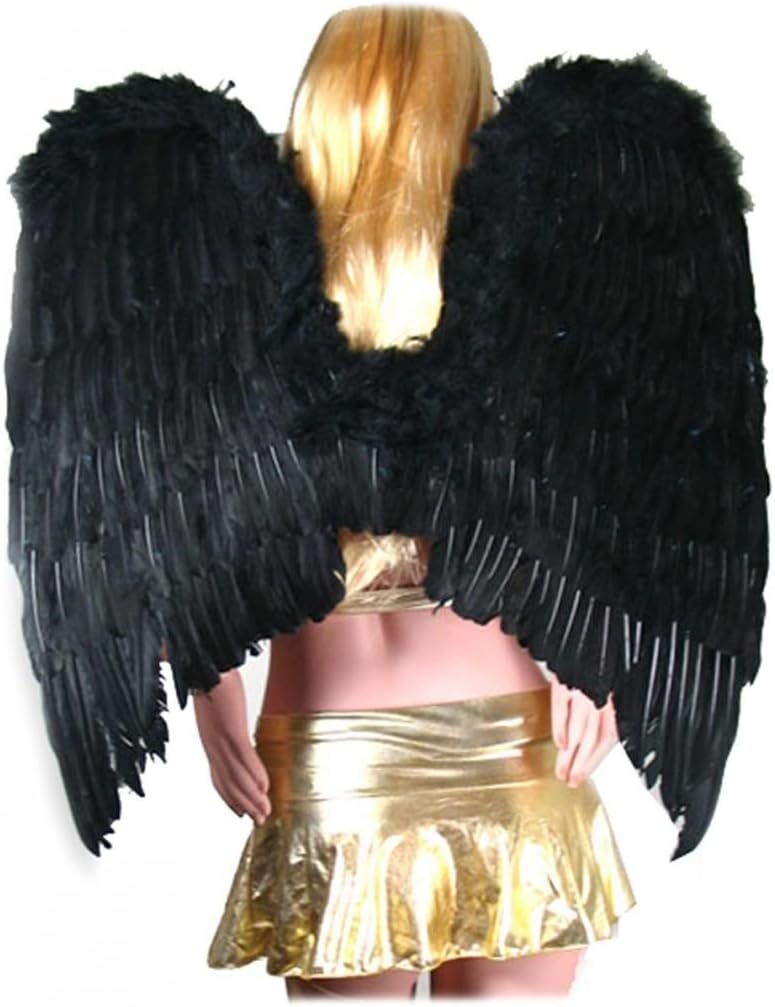 SACASUSA Extra Large FeatherHalloween Fairy Angel Wings 3 color Black, White or Red