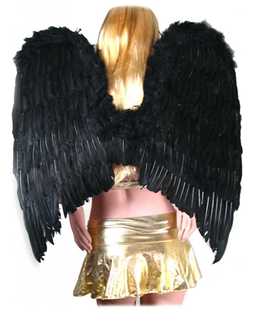 SACASUSAExtra Large FeatherHalloween Fairy Angel Wings 3 color Black, White or Red