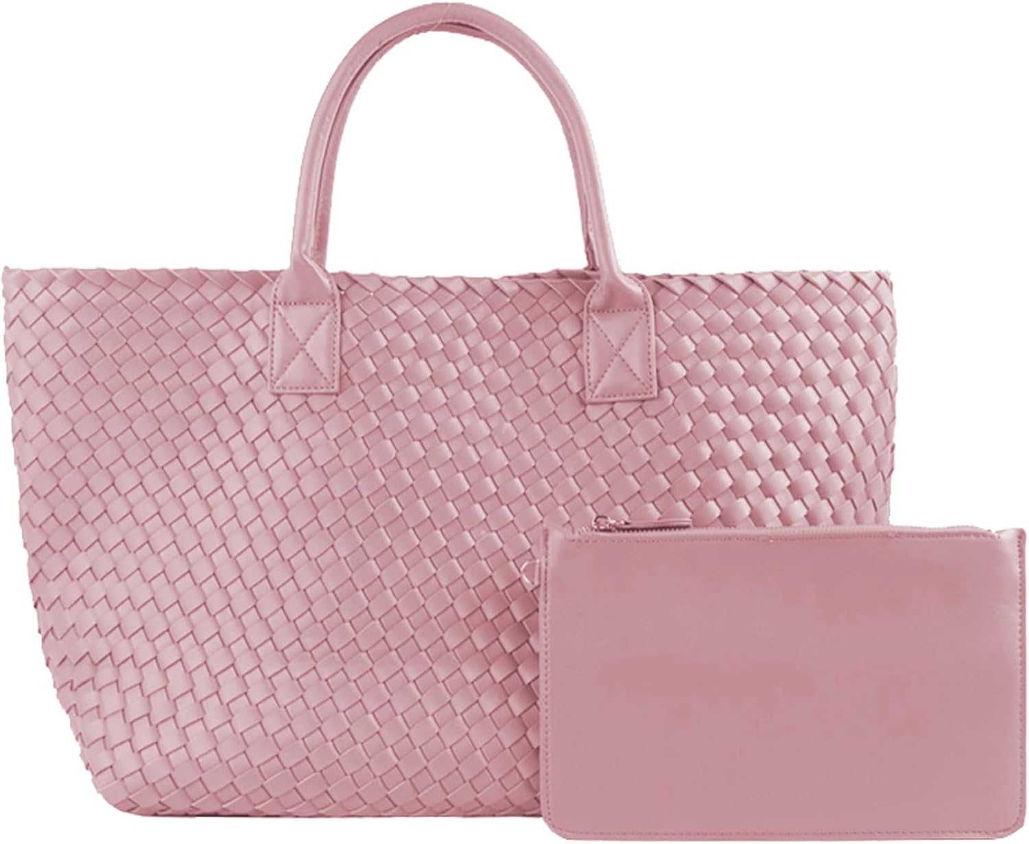 SporGenius Woven Tote Bag Large Vegan Leather Totes Bag, Fashion Handwoven Purses for Women