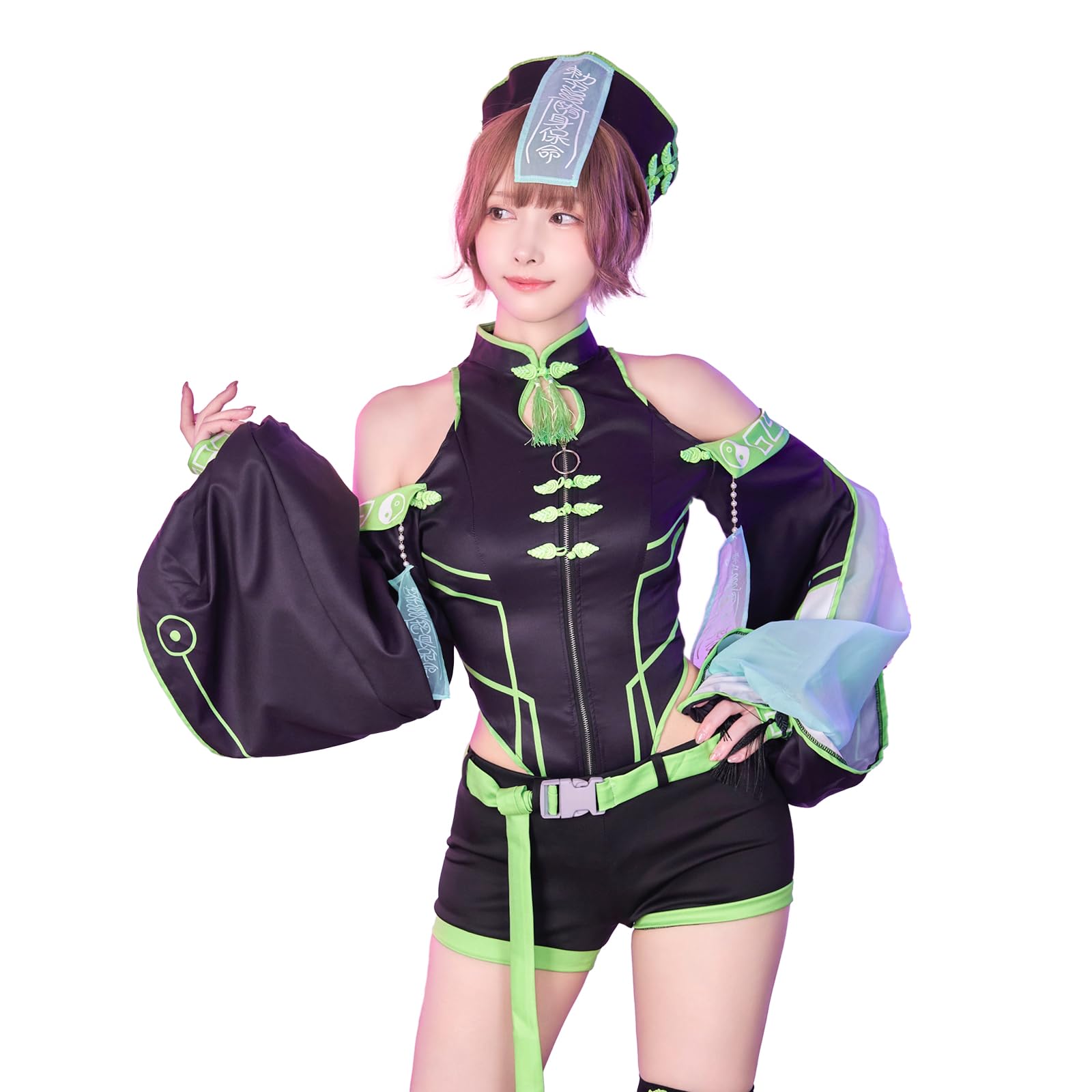 Amazon.co.jp: [Malymoon] コスプレ キョンシー 和装 中華 妖怪 ブルー 
