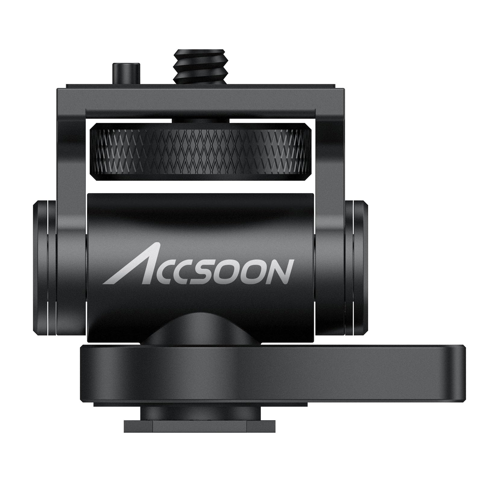 AccsoonCold Shoe Mount Adapter, 1/4 '' Mini Monitor Holder, 180 ° Tilt Adjustable, Compatible with Most Cameras/CineView Series/Seemo Series/PowerCage Mini, Light and Mini Design