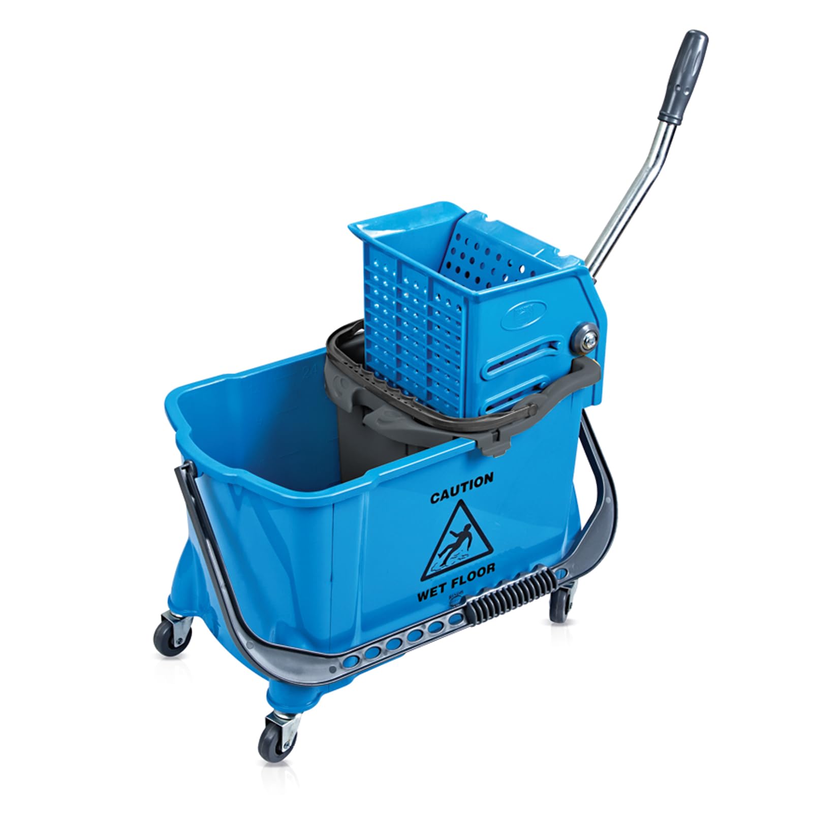 La Briantina Carro para Fregar Suelos Rombo con escurridor y Ruedas Profesional, 34 litros, 69 x 32 x 72 cm, código de Color Azul