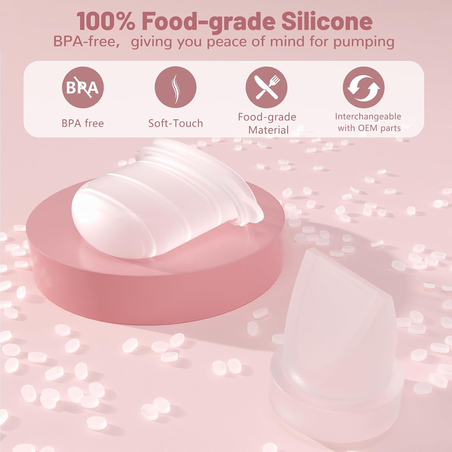6pcs Duckbill Valves Compatible with Momcozy M6/M5/V1 Pro/V2 Pro Wearable Breast Pump, Replace for Momcozy Breast Pump Replacement Parts, Transparent Valve