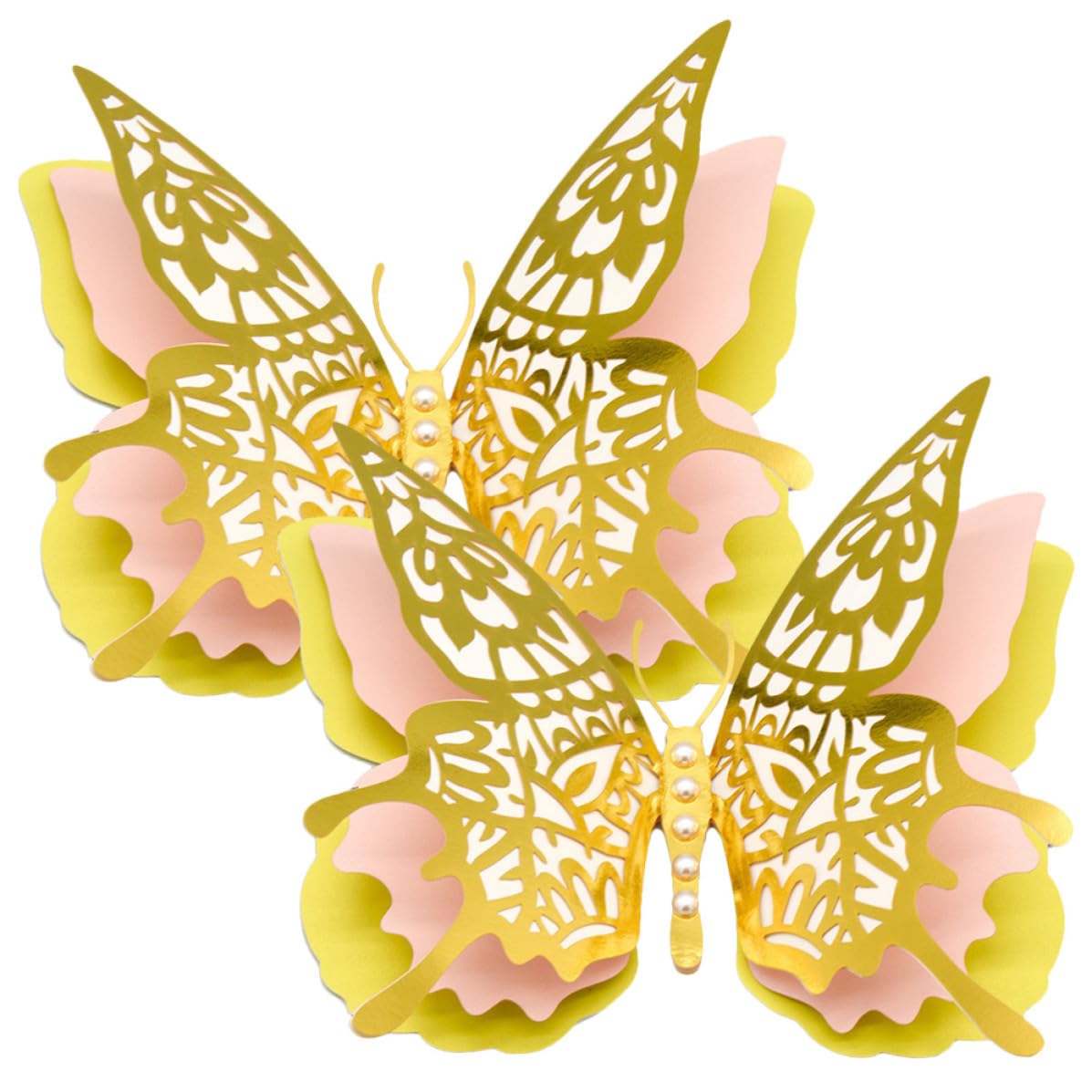 Didiseaon 10 Stück D Schmetterlingsaufkleber Gold aus Irisierendem Papier