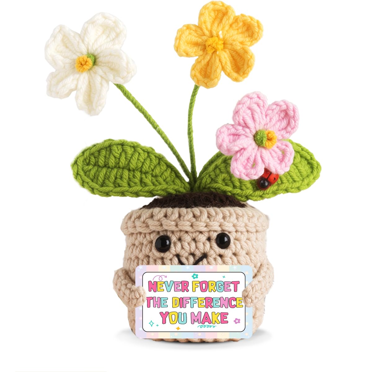 Teacher Gifts for Women Mentor,The Different You Make Emotional Support Plant Positive Crocheted Flowers Forget-Me-Not Gifts Teacher Appreciation Day Thank You Gift for Teachers Coworkers Mentors