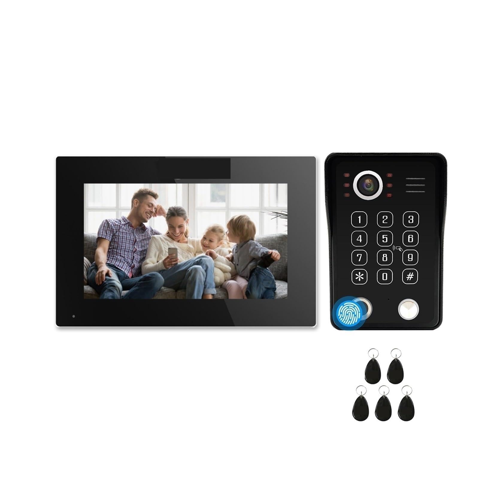 Hvsyvvsrl 218Bs 7Inch Video System Home Fingerprint 5In1 Unlock Entry Doorphone Smart 1080P Touch Wifi Monitor Cam Doorbell Two Way Audio(218Bs 7Inch)