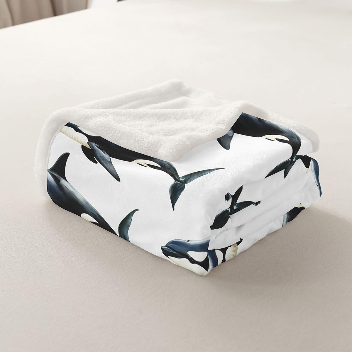 jejeloiu Blue Shark Plush Blanket for Bed Sofa Couch Marine Sherpa Blanket Boys Girls Sea Underwater World Plush Blanket for Bed Sofa Couch Aquatic Animal Printed Fuzzy Blanket Twin 60"x80"