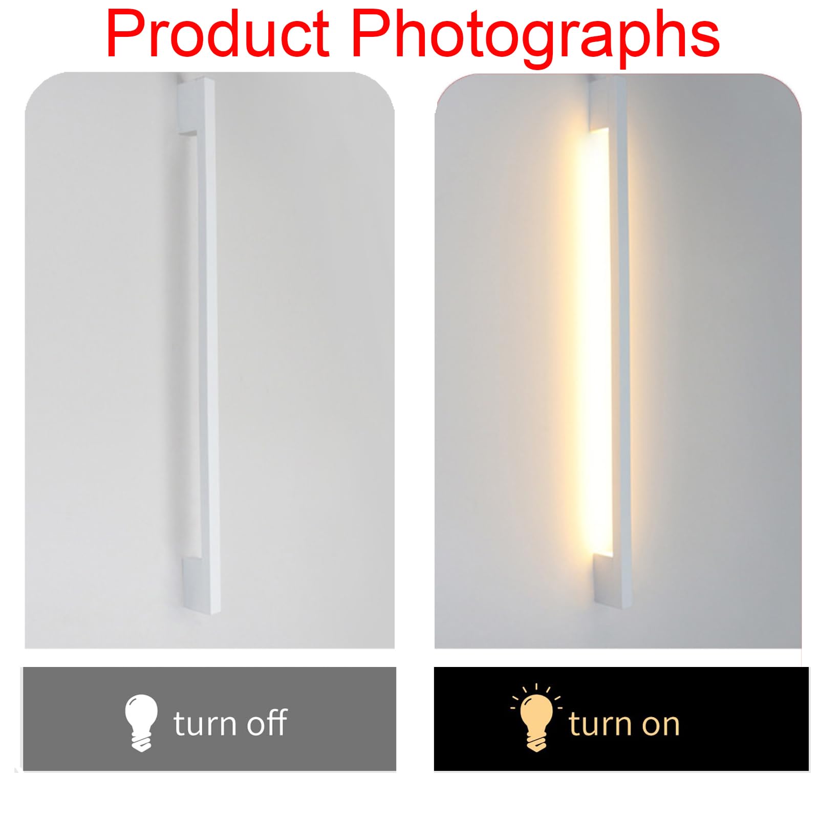 Wandleuchte Dimmbare Innen LED Wandlampe mit Fernbedienung 10-100% Einstellbar Wandbeleuchtung mit Schalter und Stecker Wandleuchte Schlafzimmer Wohnzimmer Treppenhaus Kinderzimmer (Schwarz,80CM)