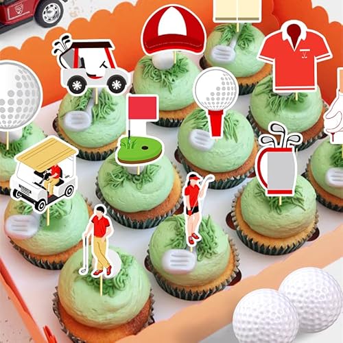 35 Pcs Golf Cake Topper Set Includes Golf Cupcake Toppers Mini Golf Cart Decorations Flag Golf Ball Tree For Men Dad Boyfriend Golfer Golf Cake Decorations Golf Birthday Party Decorations #TOP4