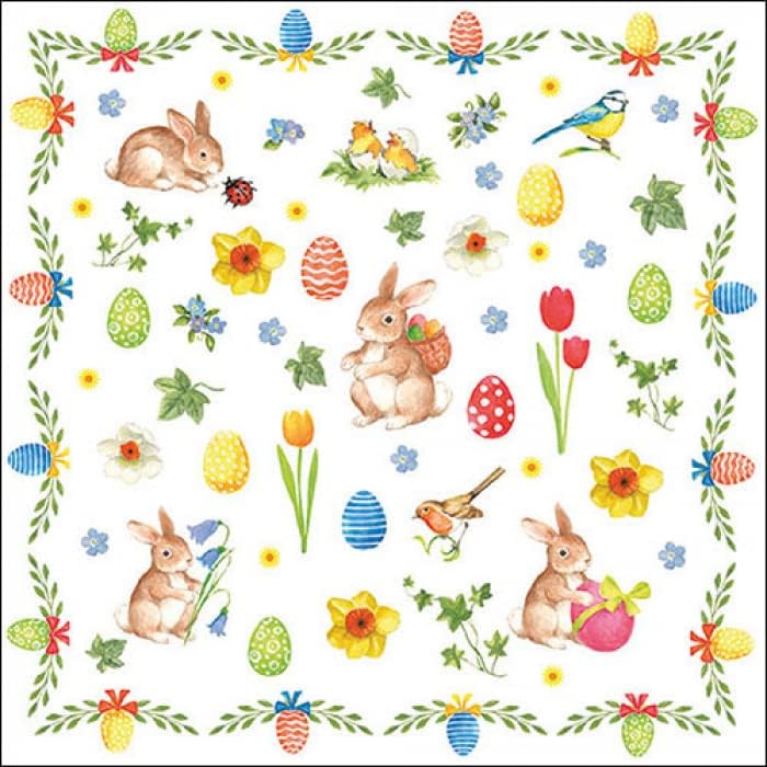 Rond de serviette personnalisé lapin de Pâques