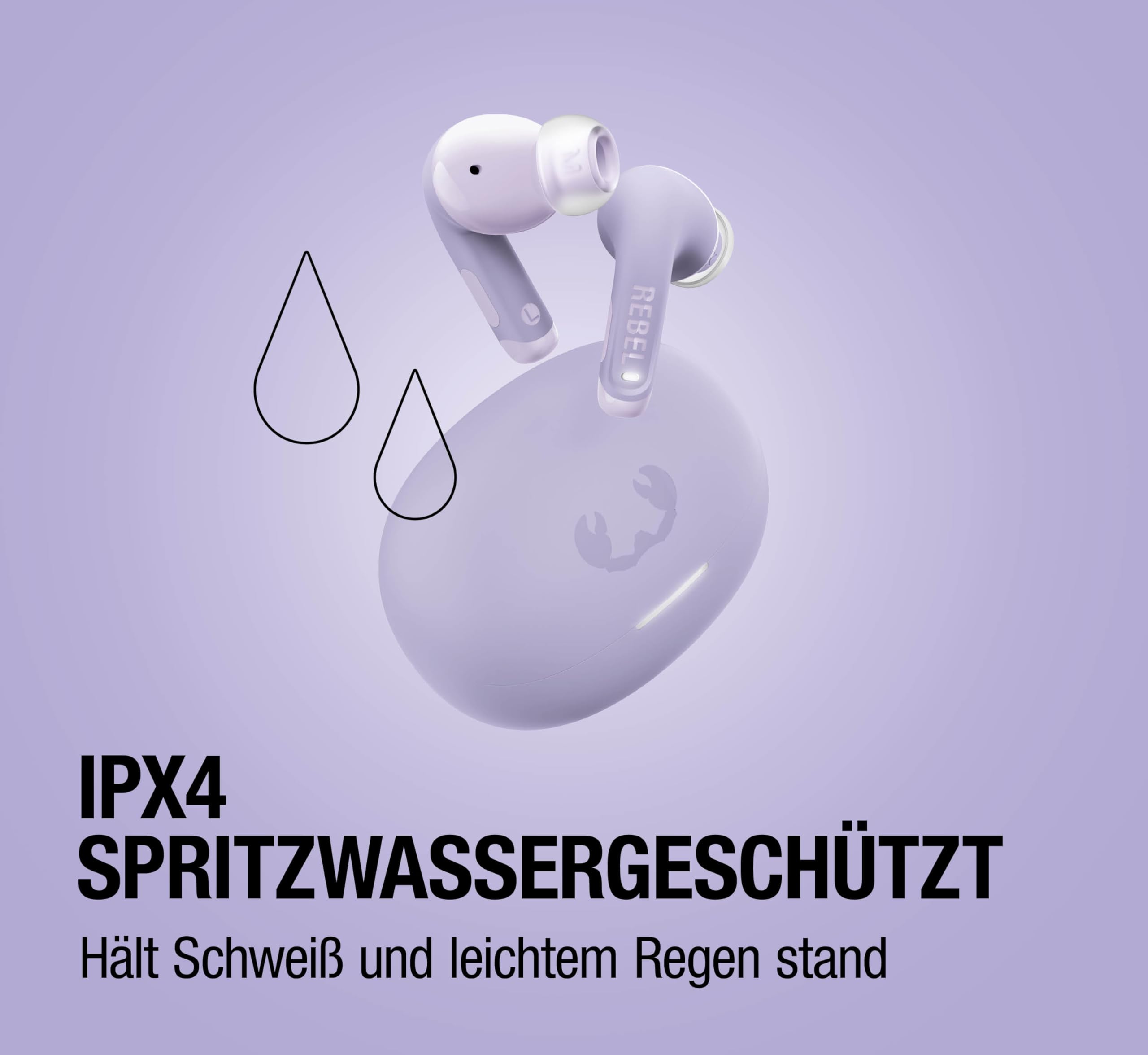 Fresh 'n Rebel Twins Fuse 2 Wireless In-Ear Kopfhörer Noise Cancelling - Klarer Sound - 36h Akku - Bluetooth 6.0-2 Mikrofone zum Telefonieren - Quick Charge - Spritzwassergeschützt (Dreamy Lilac)