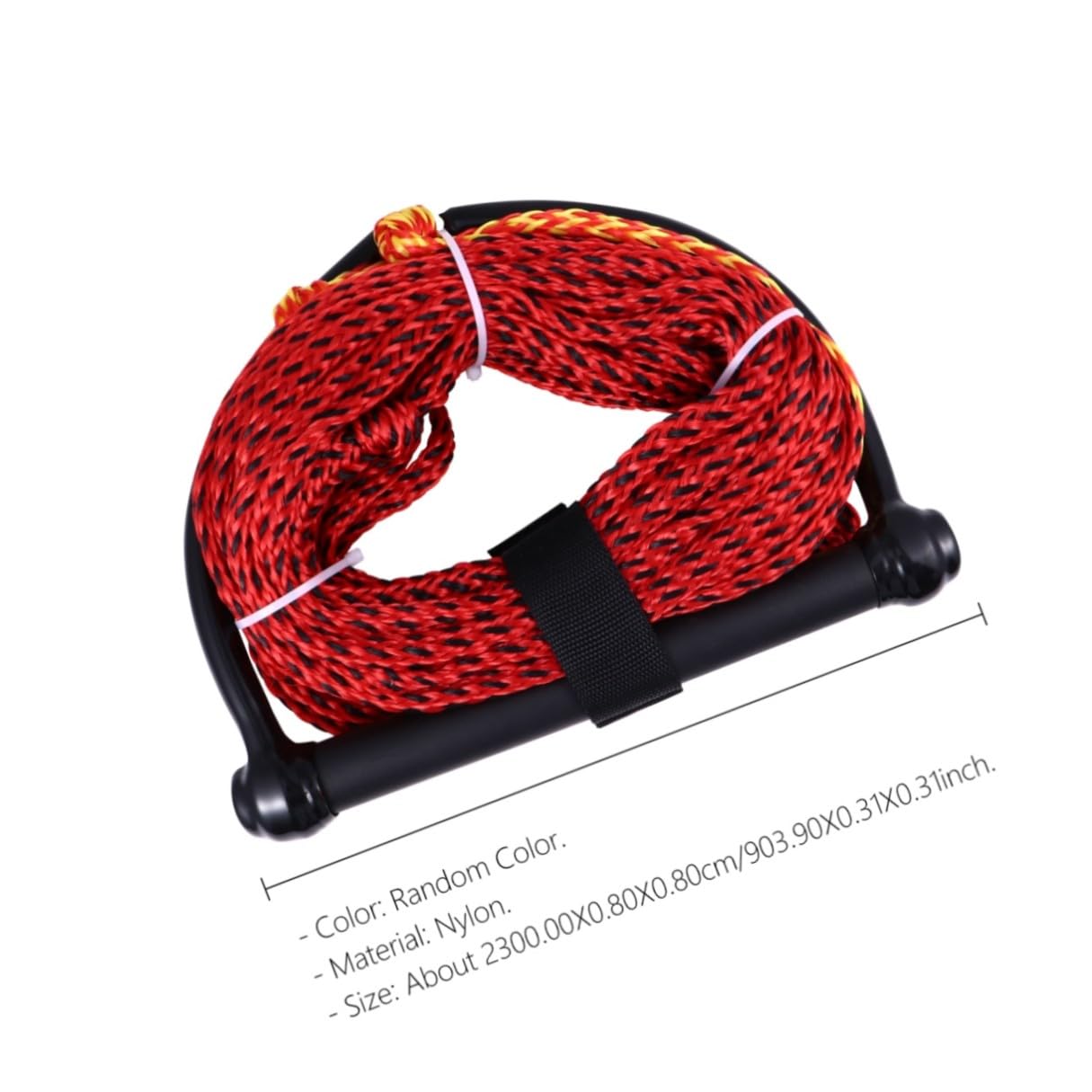 Cuerda de Esquí Acuático Negra Mango, Nailon Resistente a Rayos UV, 1 Sección, Ligera para Navegación y Esquí en Barco Color Aleatorio