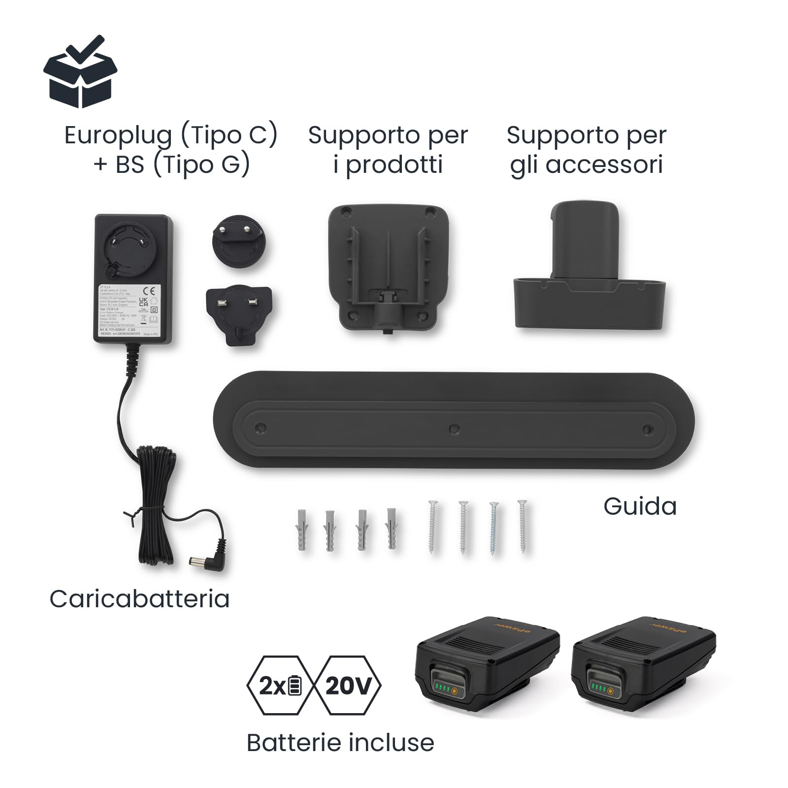 STIGA HT 300e Kit Tagliasiepi a Batteria, 2 Batt. 20V 2Ah + Caric. – Lama 73 cm, Dent. 30 mm – Manico Regol. 180°, Per Siepi e Cespugli