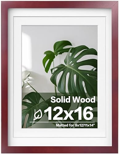 Vista 690 de Egofine Portarretratos de 9 x 12 pulgadas hecho de madera maciza con plexiglás, fotos de 5 x 7/6 x 8 con paspartú o de 9 x 12 pulgadas sin paspartú