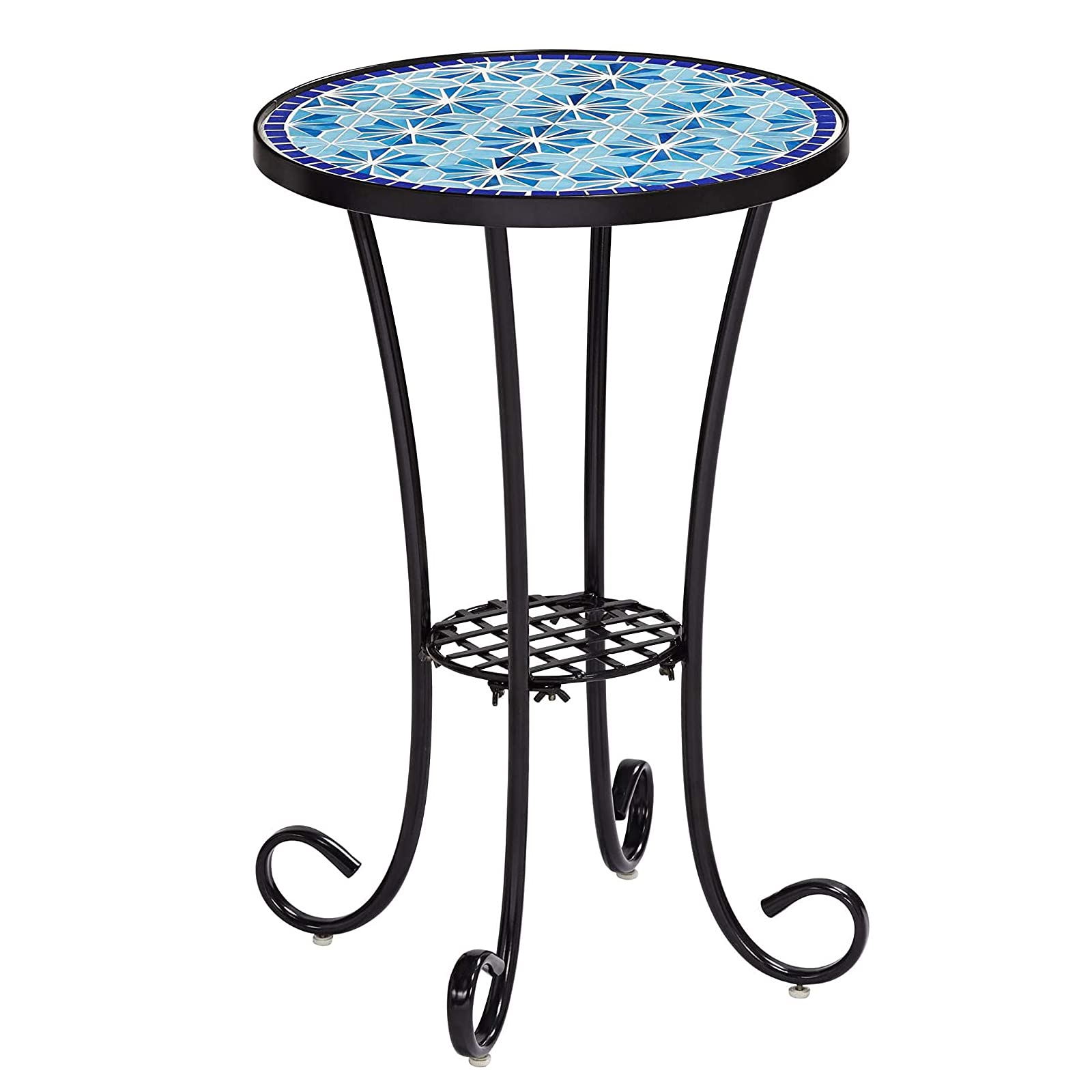 Buy ZRXRY Outdoor Side Table with Tiled Table Top, 20.8 Inch Outdoor