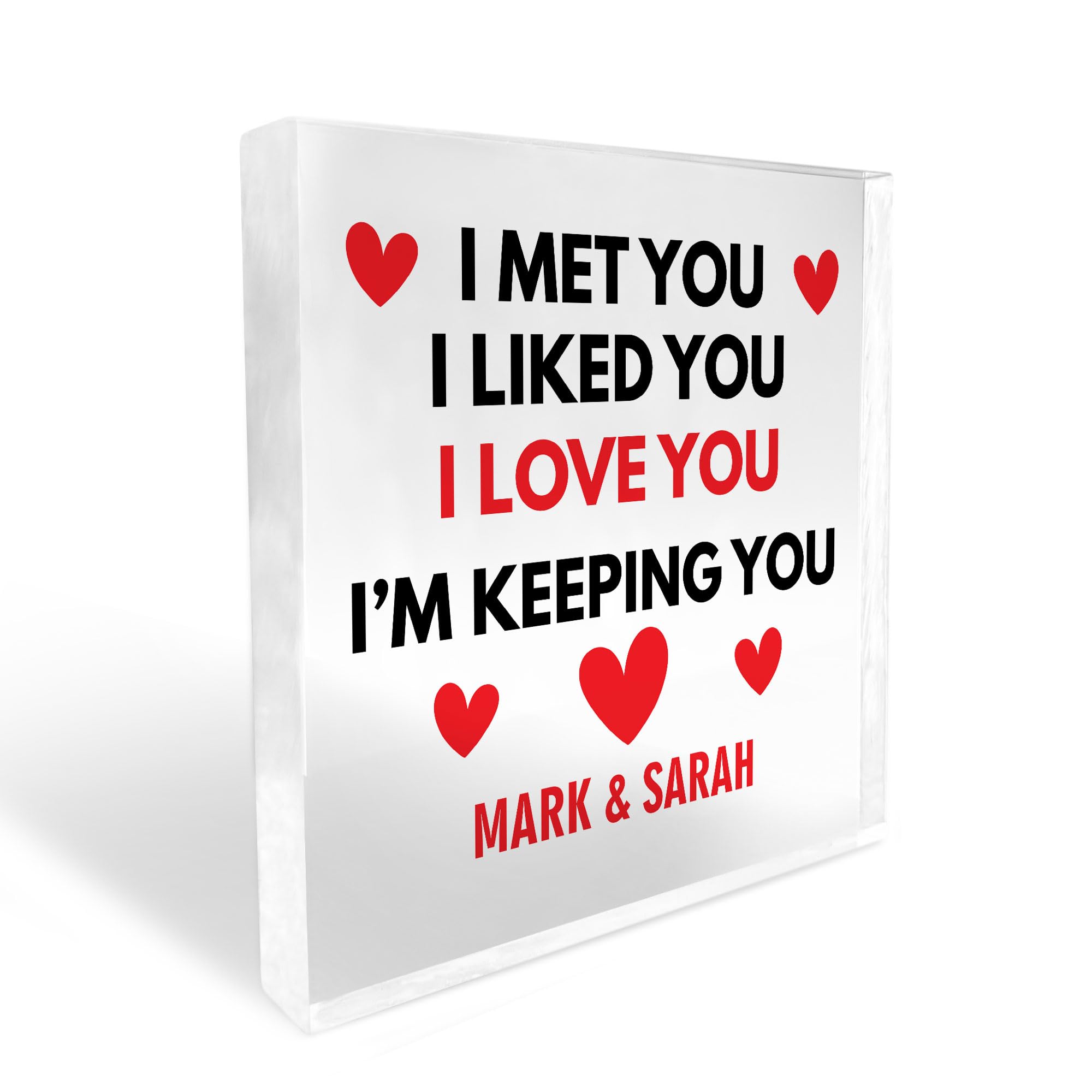 Red Ocean Anniversary Valentines Day Gift For Husband Wife Special Boyfriend Girlfriend Gift Personalised Plaque Gift For Him Her