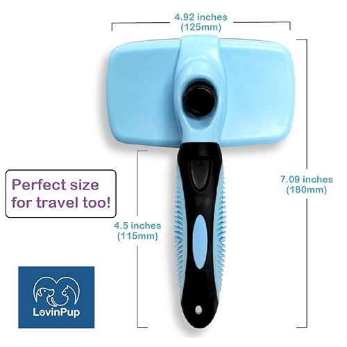 Miniatura 5 de Cepillo deslizante para perros, herramienta de autolimpieza, desprendimiento y aseo para mascotas, el mejor cepillo para perros con cerdas