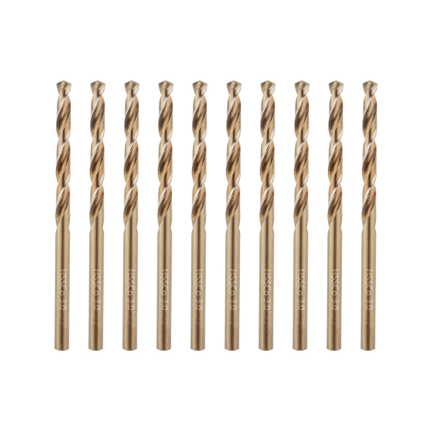 Duraherra Cobalt Drill Bits Set 3mm 10-Pieces, M35 HSS Metric Jobber Drill Bit Set with Plastic Case for Stainless Steel, Metal, Aluminium, Tile, Wood, Plastic and Iron — image 1