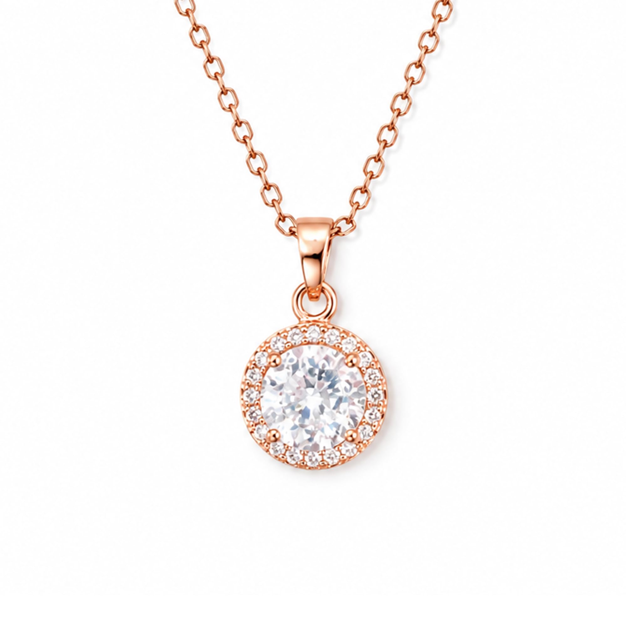 Sparkling Round Pendant with Chain for Women & Girls | Solitaire Stone | Stylish Jewellery-image-31