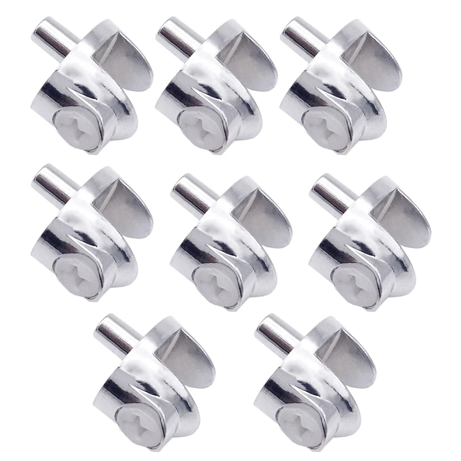 8pcs Adjustable Zinc Alloy Glass Shelf Brackets with Transparent Rubber Gasket Clip Clamp Furniture Hardware for Glass