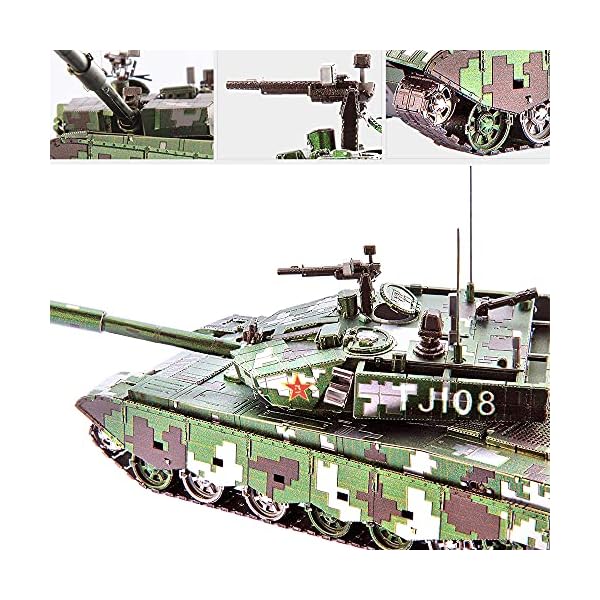 Piececool 3D Puzzle modellbausatz Erwachsene 3D Metall Puzzle für 99A Panzer Zubehörteile 233pcs – Bild 6