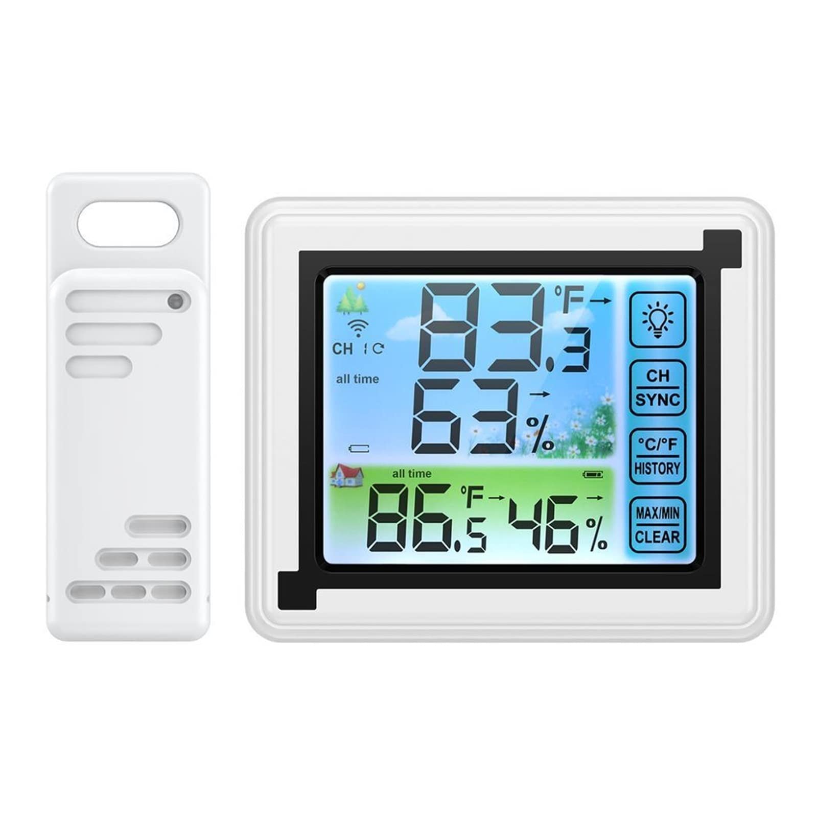 Termómetros para piscinas Monitor de temperatura de humedad exterior inalámbrica de higrómetro digital de higrómetro interior con 1 sensores para piscinas interiores y exteriores, spas y jacuzzis