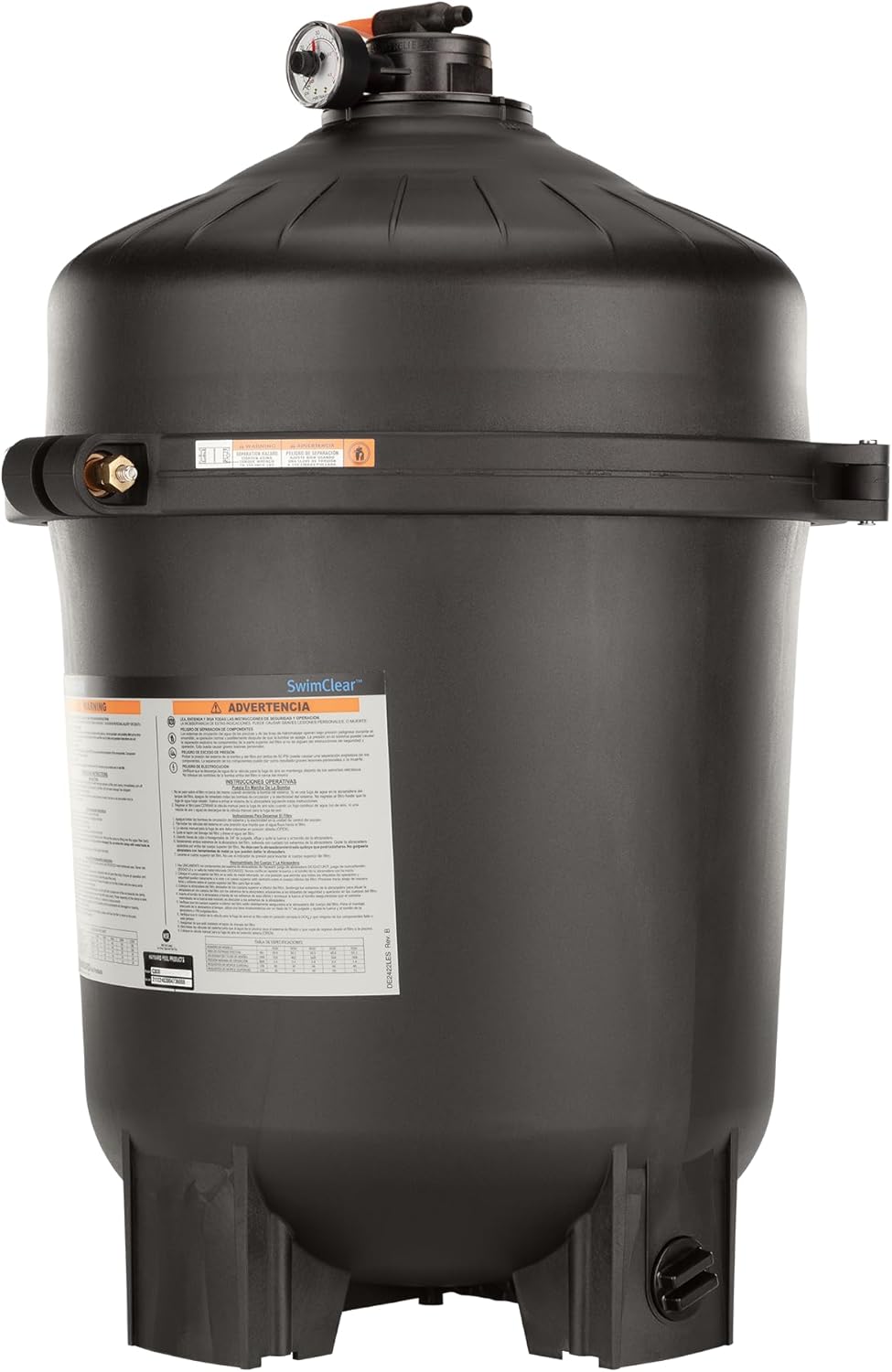 Hayward SwimClear Cartridge Pool Filter with Single Piece Flange Clamp and Multi Element Filtration for Outdoor In-Ground Swimming Pools, Black - Image 7