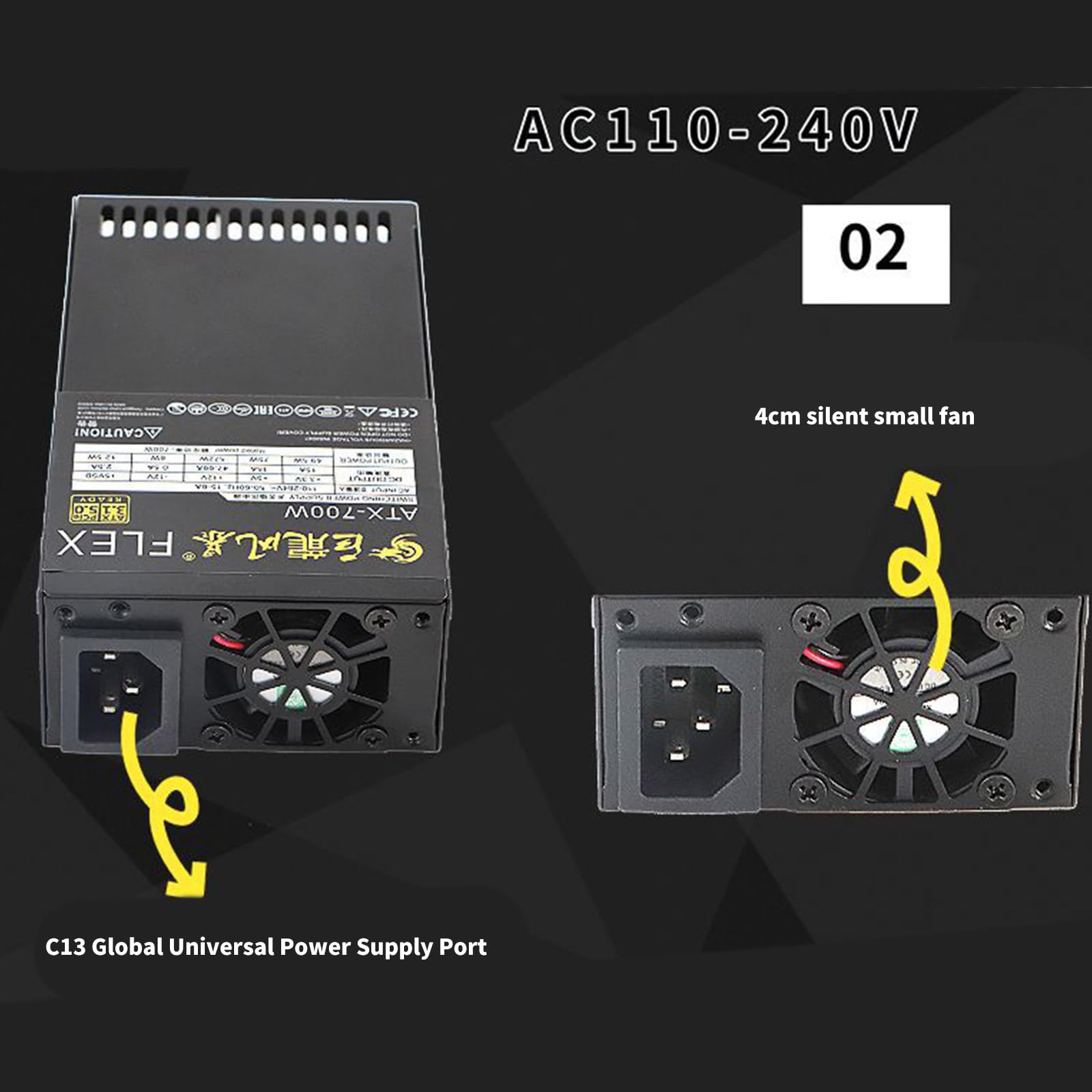 Alimentatore completamente modulare da 700 W con controllo intelligente del calore e design salvaspazio per l'alimentazione desktop di PC da gioco/server