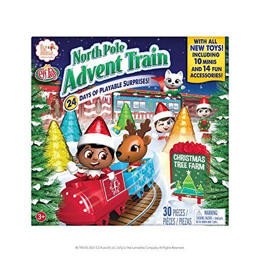 The Elf on the Shelf Tren de Adviento del Polo Norte, el mejor calendario de Adviento para la diversión familiar 2021 | Juguete adecuado para niños y niñas | Duende en el estante Accesorios