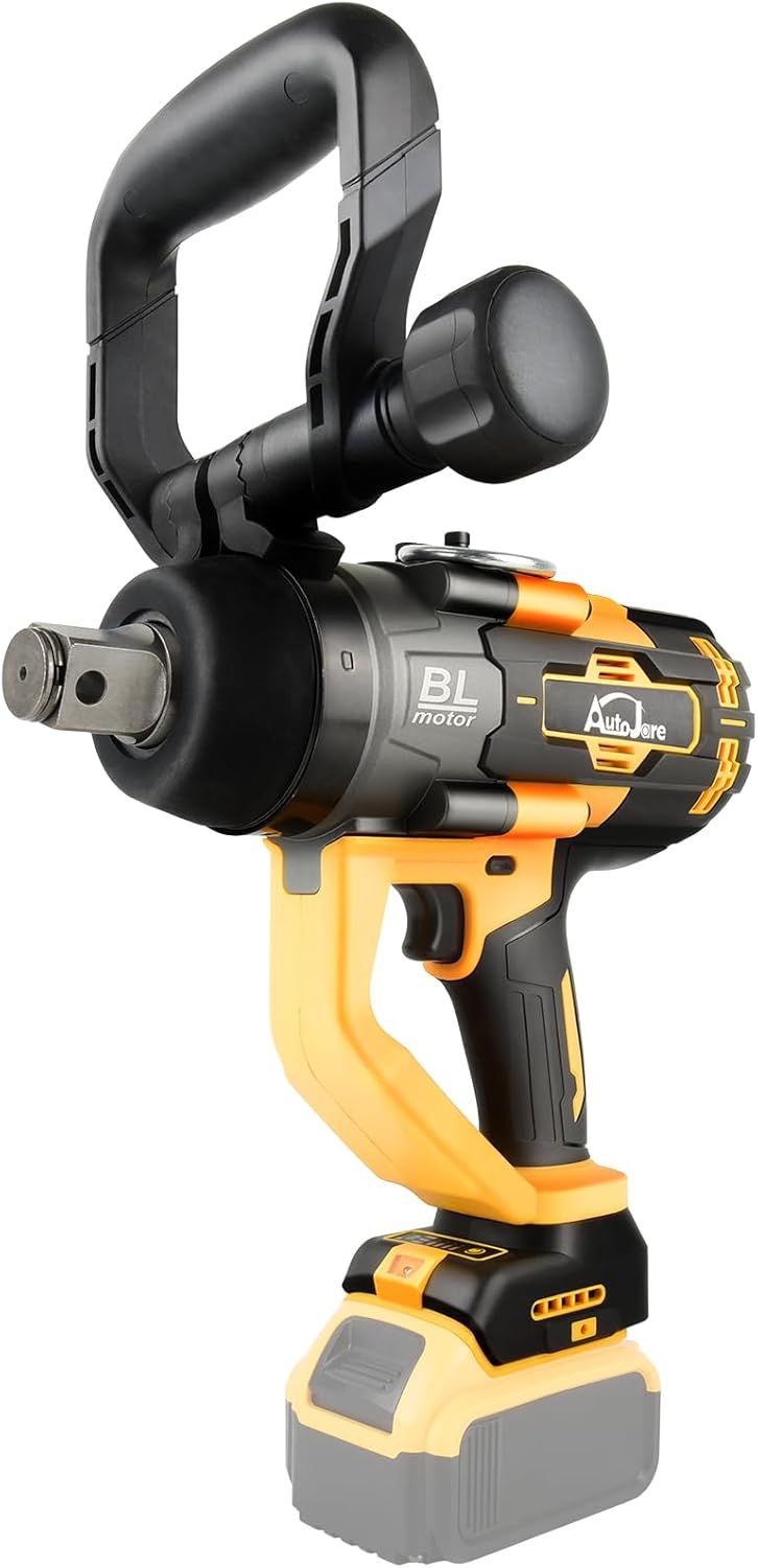 Cordless Impact Wrench Compatible with Dewalt 20V Battery 1” Brushless High Torque 2200 Ft-lbs (3000 N.m) Heavy-Duty Impact Wrench with 3 Modes, LED Work Light, Handle (No Battery)
