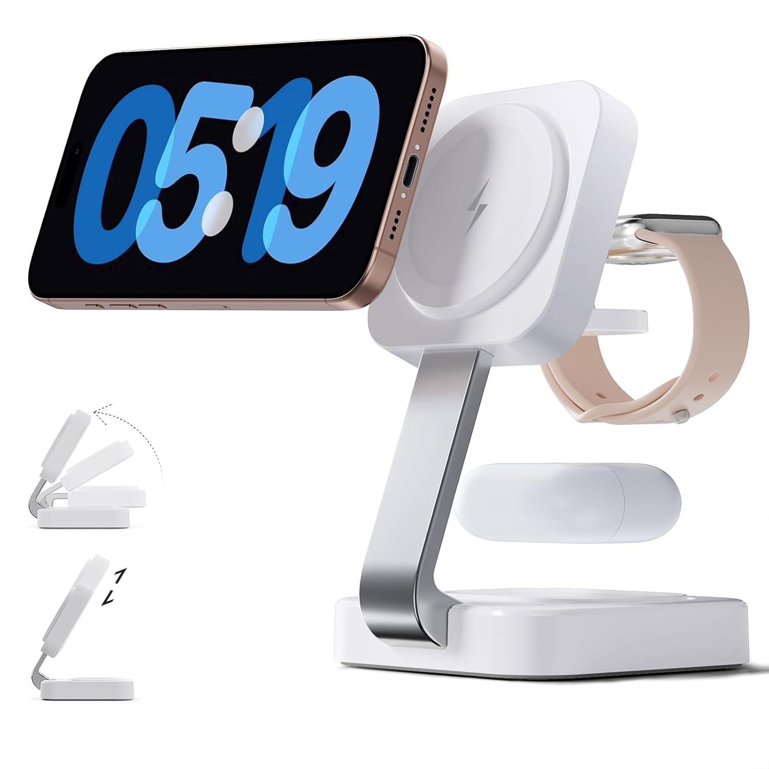 2026 Traveling Wireless Mag-Safe Fast Charging Station Magnetic 3 in 1 Charger with iPhone 17 16 15 14