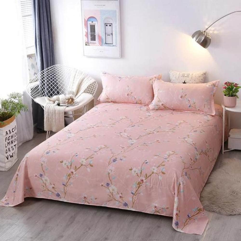 Draps de lit drap plat rose 220x230 couvre-lit double reine king size