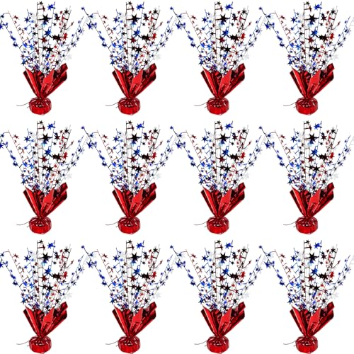 FUBININA 12 Pack 4th of July Table Centerpiece Decoration Metallic...