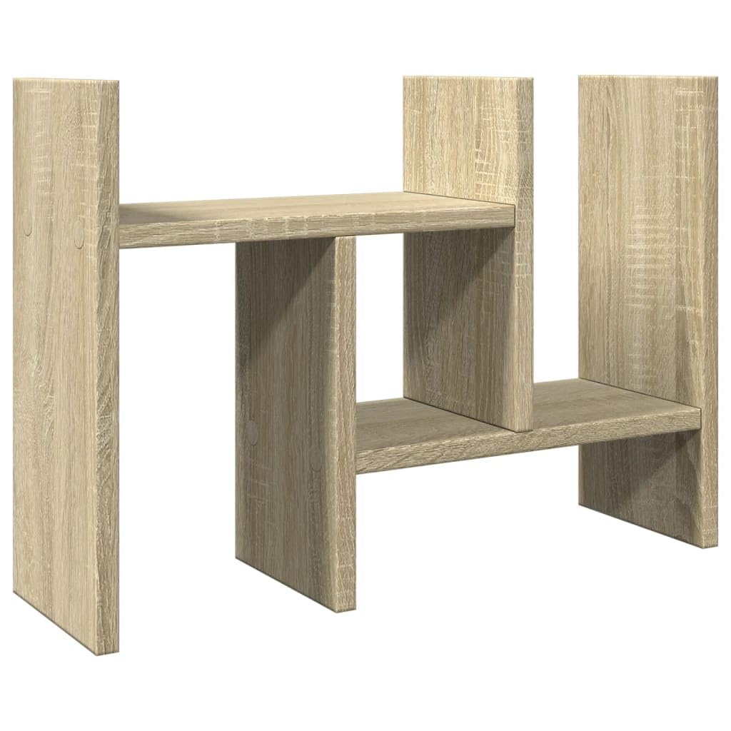 vidaXL Organizador escritorio madera roble Sonoma 34,5x15,5x35,5 cm, almacenamiento de escritorio, organizador de papelería, estante de almacenamiento de escritorio