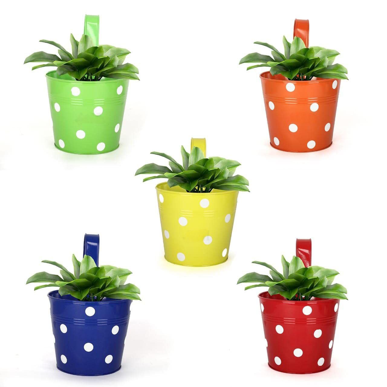 Dkriva Hanging -Round Dotted Oval Pot Railing Planter Flower Pot Stand Wall Planters for Home and Office Balcony(Multicolour/1 pcs) (B0CBZT1S3J) Amazon Price History, Amazon Price Tracker