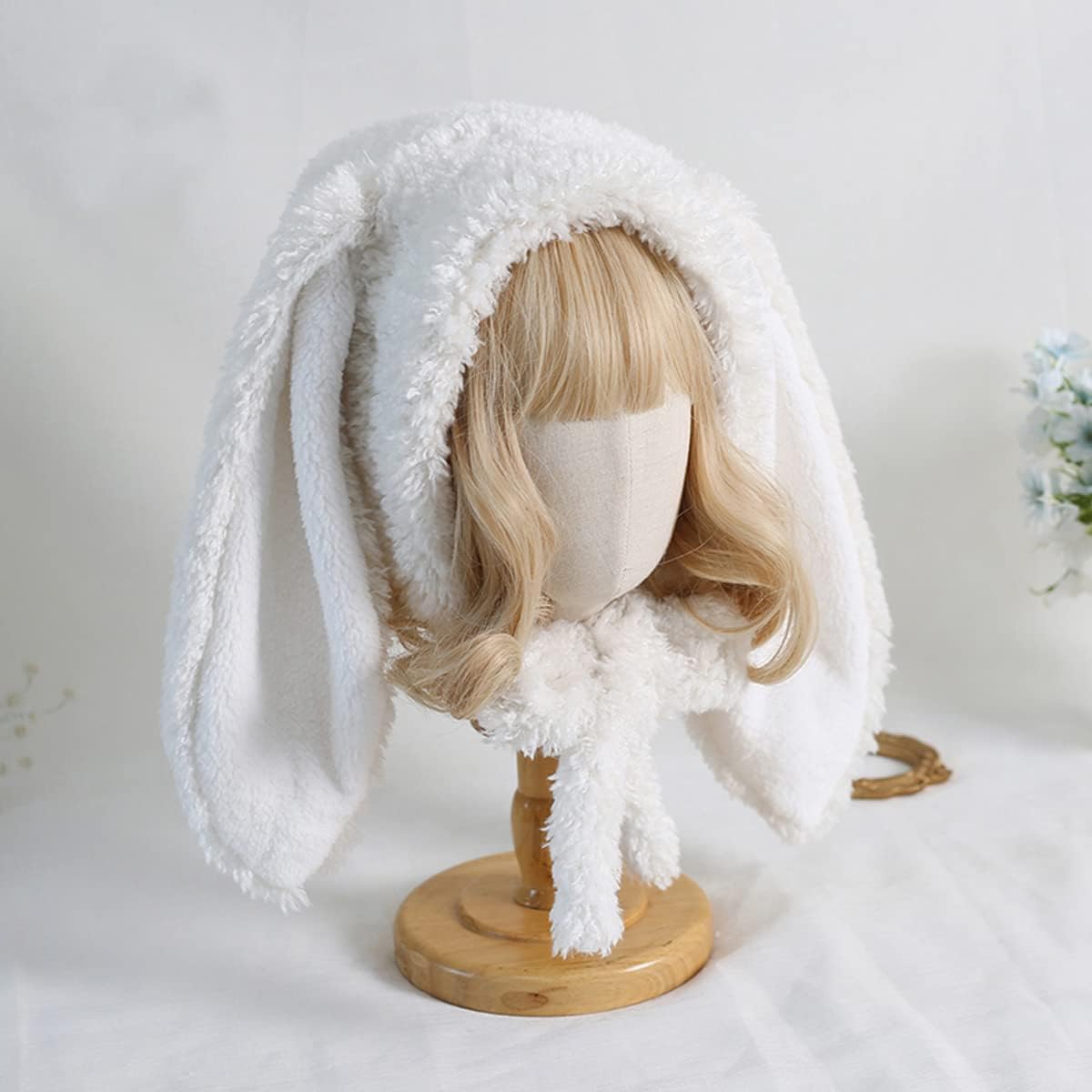 Cute Bunny Hat Women Plush Rabbit Ear Funny Lolita Sweet Kawaii Winter Fluffy Fleece Warm Hat Cap Cosplay Accessory - Image 2