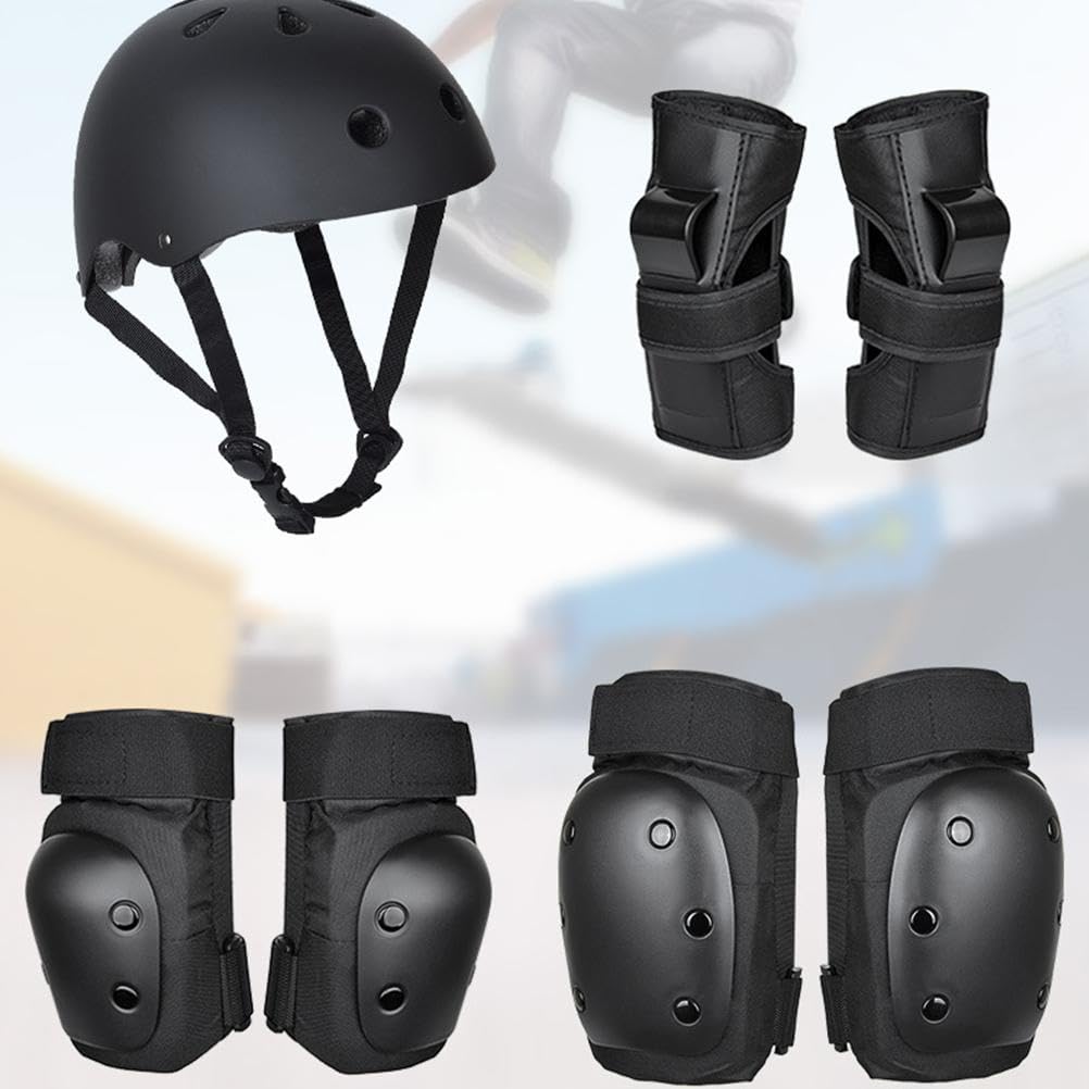 Set di 7 protezioni per pattinaggio con casco regolabile e
