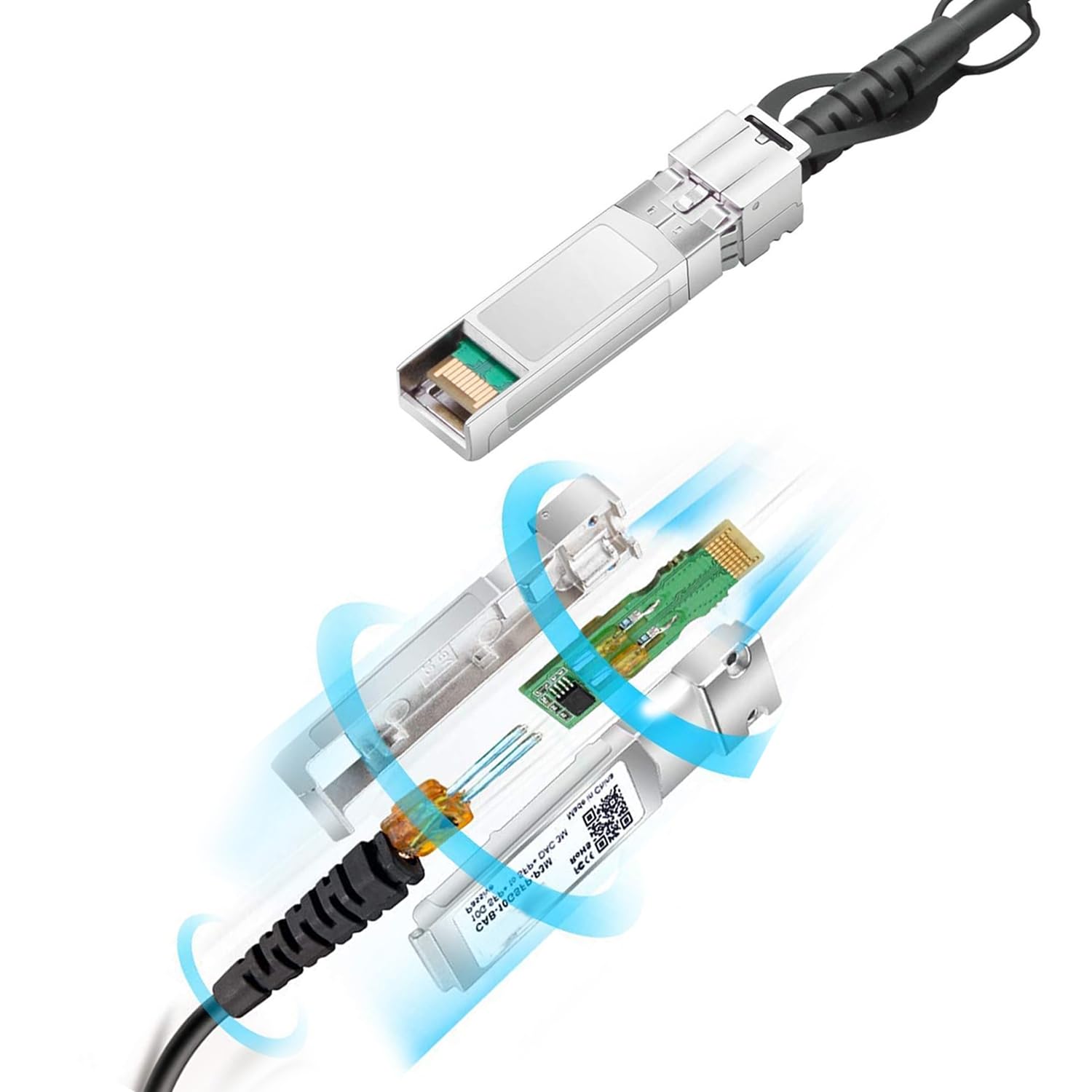 Câble de raccordement SFP+ DAC Twinax SFP, 25GBASE-CU câble SFP en cuivre à connexion directe passif pour Cisco SFP-H10GB-CU2M, Ubiquiti UniFi UC-DAC-SFP+, Meraki, Fortinet, D-Link, 5 m