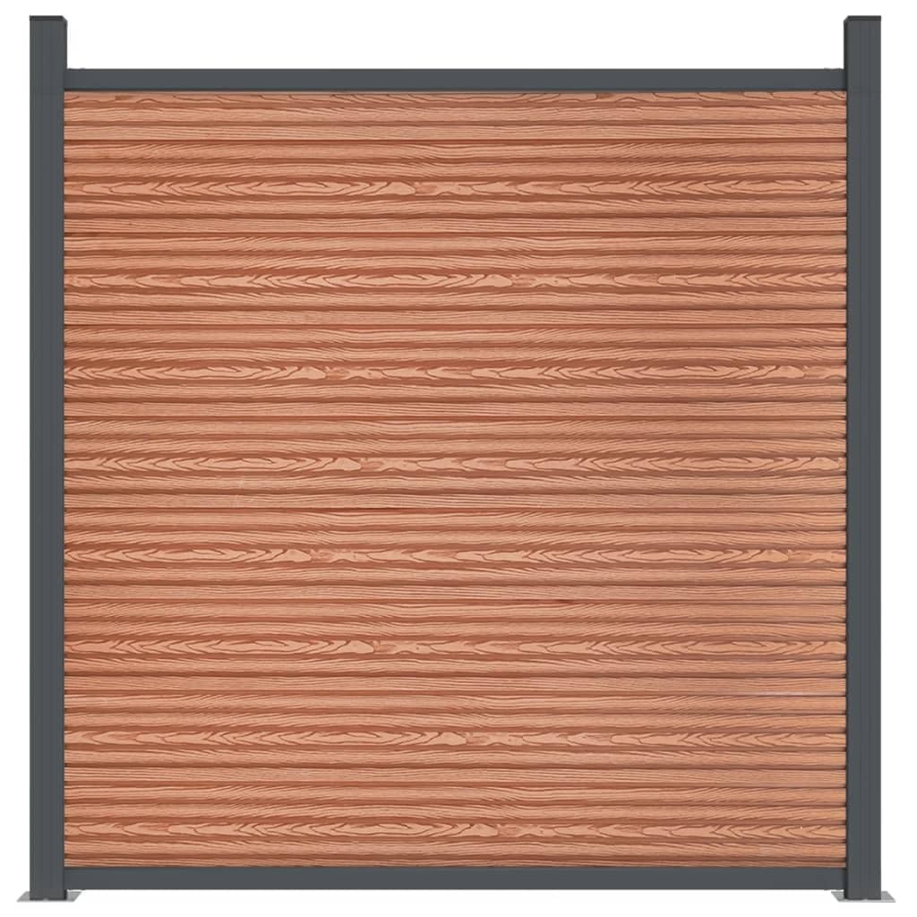 IKAYAA WPC-Sichtschutz, Sichtschutz-Zaun, Steckzaun, Sichtschutz Zaun WPC 699 x 186 cm, Sichtschutz Komplettset, Gartenzaun Holz, Braun