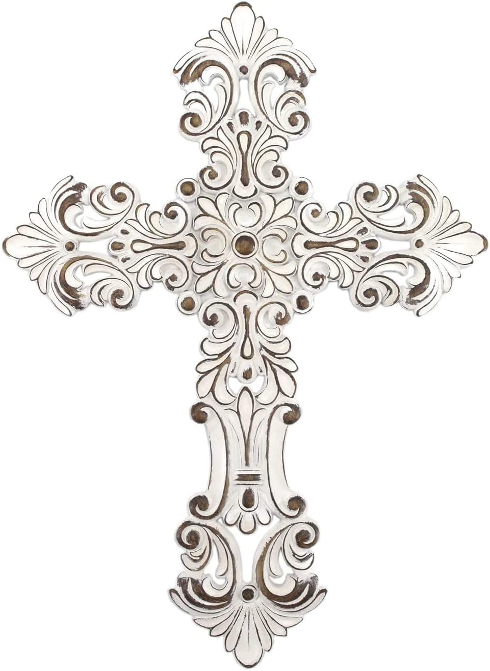 Comfy Hour Faith and Hope Collection Copper Handmade Layered, Hollow Turquoise Wall Cross, Bundle of 2