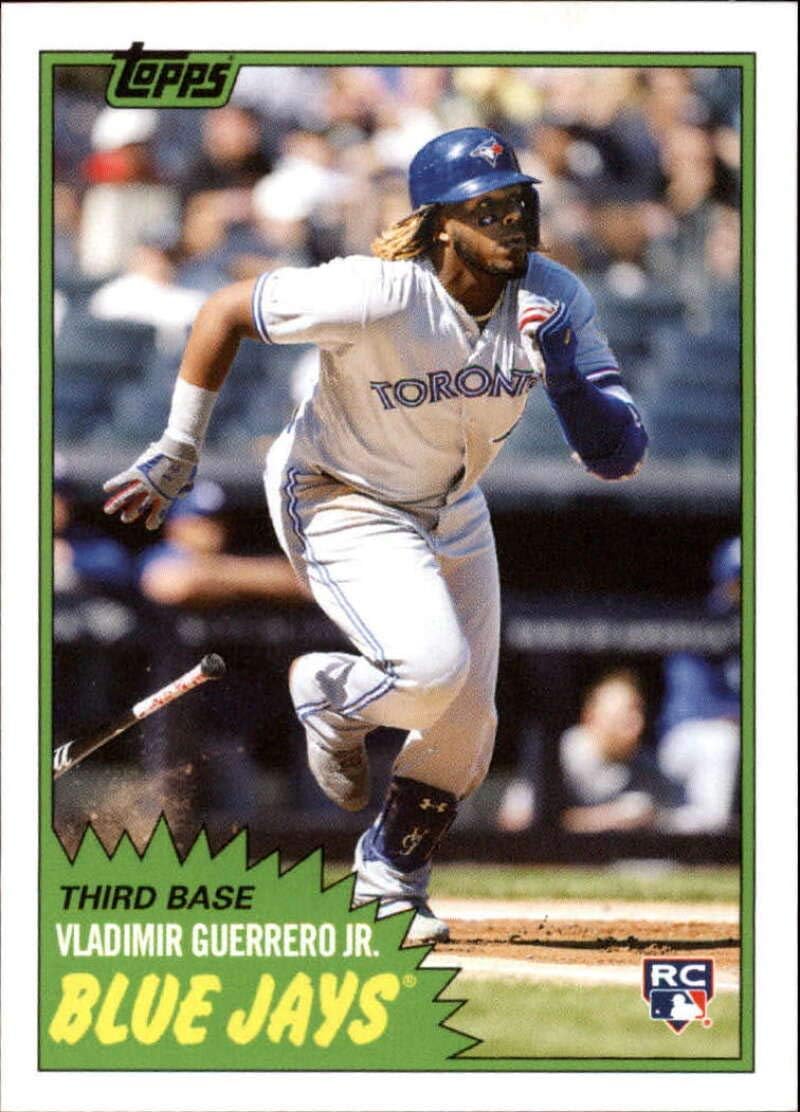 2019 Topps Throwback Thursday Baseball #285 Vladimir Guerrero Jr. RC Rookie Toronto Blue Jays 1981-82 Topps Basketball Design Print Run 1156