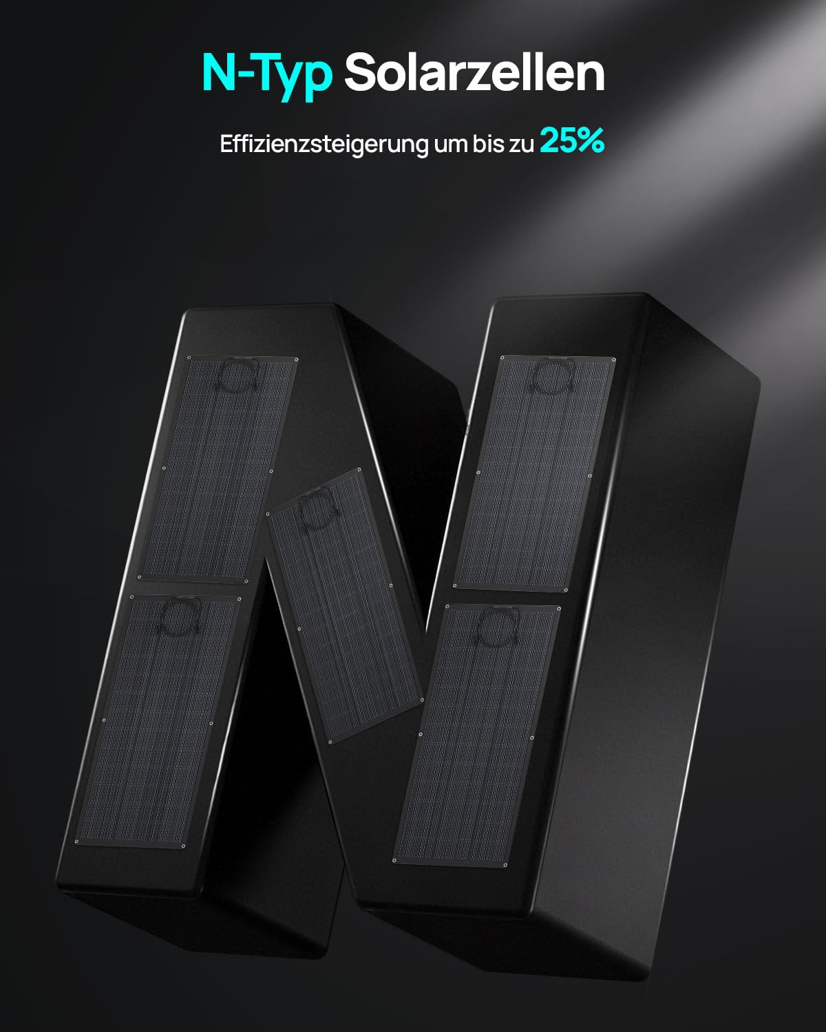 ECO-WORTHY 4 Stück Solarpanel Flexibel 200W ETFE 800W Flexible Solarmodule für Balkonkraftwerk