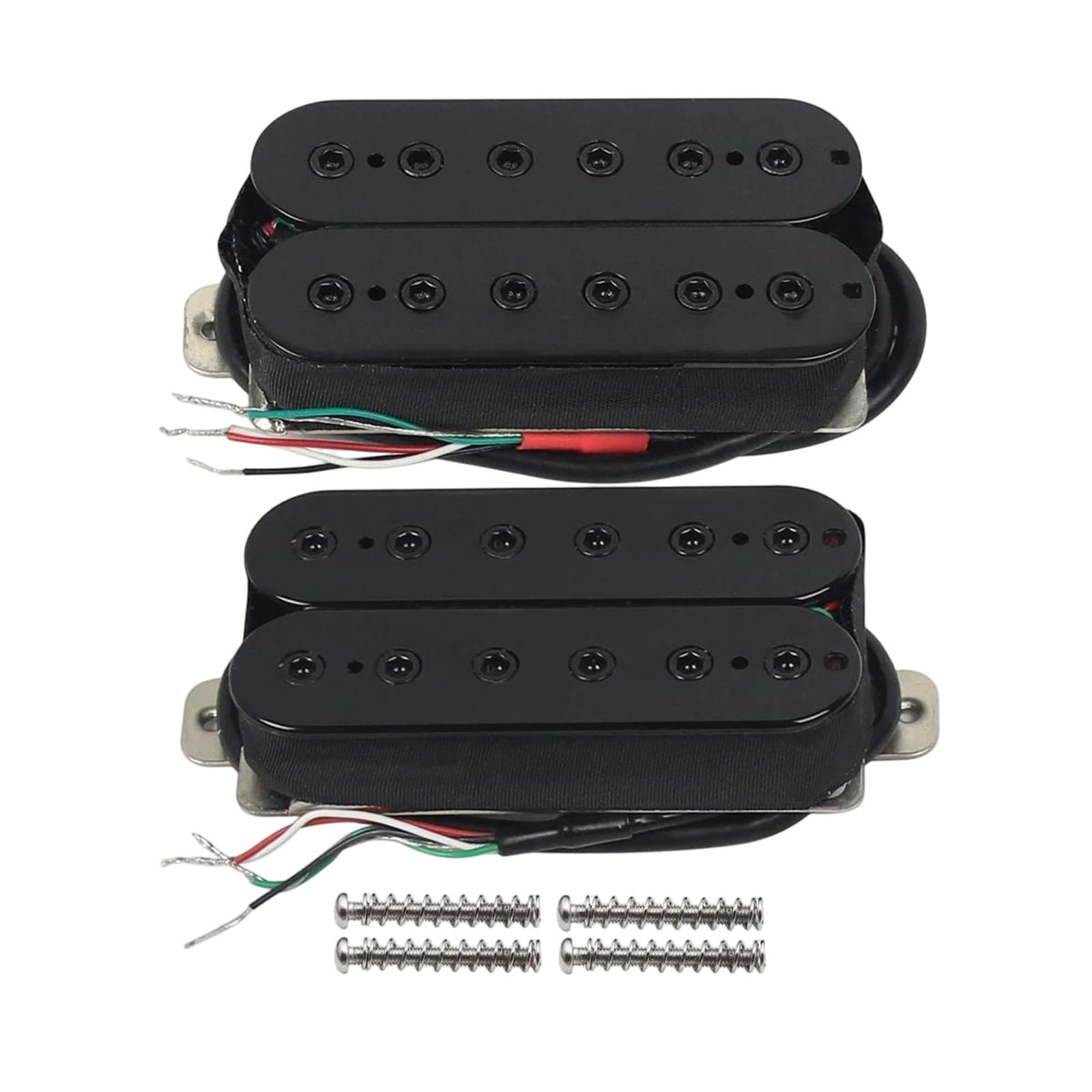 Przetwornik Do Gitary Elektrycznej Przetwornik Humbucker Alnico 5 | 2-częściowy zestaw przetworników do gryfu i mostka gitary elektrycznej, czarno-biały(Black 7K and 8K)